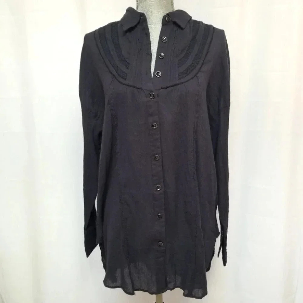 𝅺We The Free Amore Amore Blouse Midnight Navy S